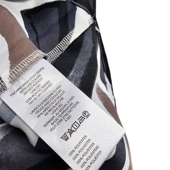 Anthropologie Halter Slip Midi Dress, Abstract Pattern, Black, Brown, Size XL - Picture 3 of 7